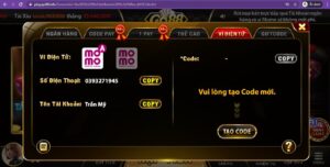 Nạp tiền bằng phương pháp chuyển khoản vào tài khoản ngân hàng của chủ game GO88