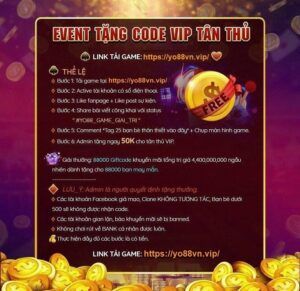 Các loại giftcode có tại cồng game Yo88