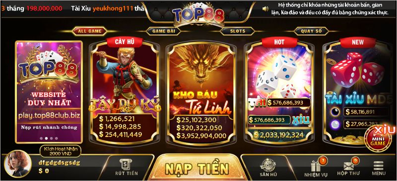 Phần thưởng hấp dẫn có 1-0-2 chỉ có tại kho báu tứ linh Top88