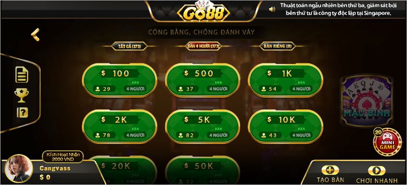 Mậu binh Go88 – Game bài truyền thống hút hồn gamer