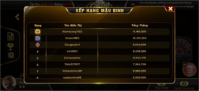 Thiên đường game bài mậu binh quy tụ đông đảo các tay xếp bài đầy nghệ thuật