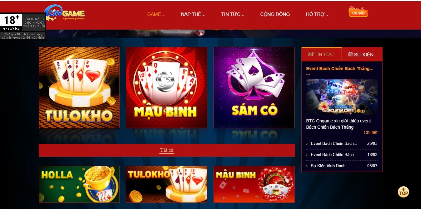 Giới thiệu cổng game bài Ongame