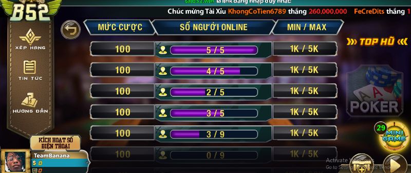 Giới thiệu cách chơi game bài Poker tại B52 Club cho người mới nhập cuộc