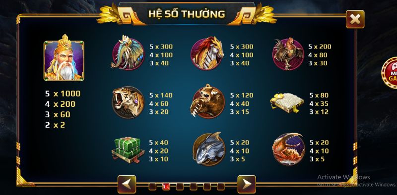 Giao diện game Sơn Tinh Thủy Tinh lôi cuốn 